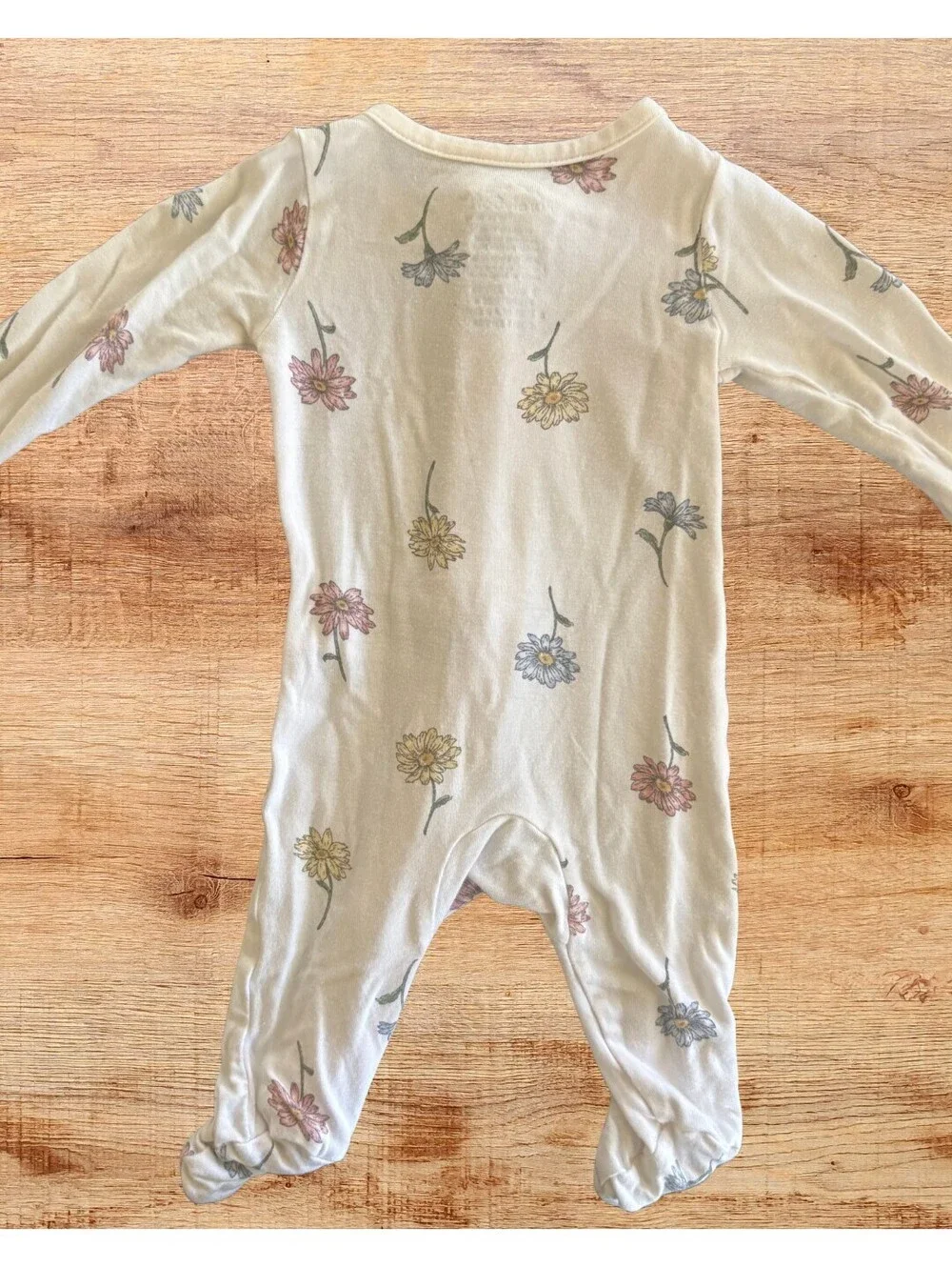 Purely Soft Floral Footie Pajama White EcoVero Viscose Baby Sleeper